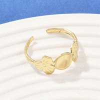 Composants de Bague Cuff en Acier Inoxydable 304 Flower