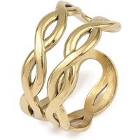 304 Stainless Steel Cuff Rings with 18K Gold Plating, 9-11.5mm — Costume Jewelry