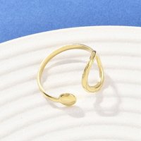 Bague Cuff en Acier Inoxydable 304, Plaqué Or 18K, Taille US 8.5 — Bijoux fantaisie
