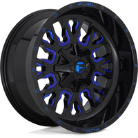 Roues Fuel D645 Stroke Noir Brillant Bleu Milled - 17x9 -12 Offset