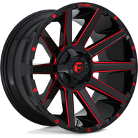 Fuel D643 Contra Black Red Tinted 20x9 5x114.3 Rims — Wheels & Rims