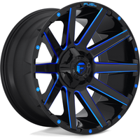 Fuel D644 Contra Gloss Black Blue Milled Wheels - 20x9 - 5x114.3 — Wheels & Rims