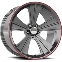 Roues American Muscle V327 Missile Gunmetal Red - 20x11 - 5x114.3 — Roues et jantes