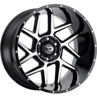 Roues Vision Off Road 360 Sliver Gloss Black Machined Face 20x10 — Roues et jantes