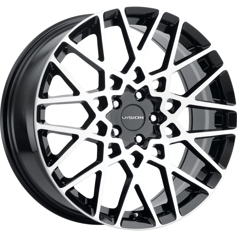Vision Wheel 474 Recoil Gloss Black Machined Face - 20x8.5 - 5x120 — Wheels & Rims