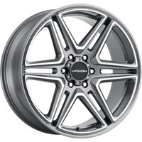 Jantes Vision 476 Wedge Gunmetal Finition Usinée 22x9.5 6x135 — Roues et jantes