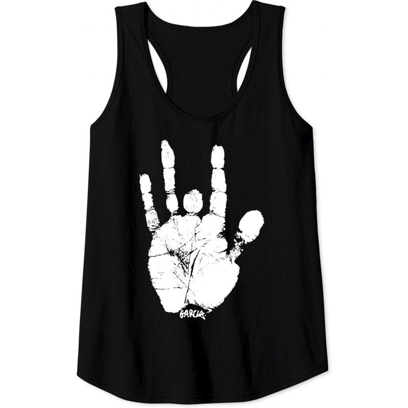 Jerry Garcia Logo Hand Men's Tank Top - Black — Mens T Shirts