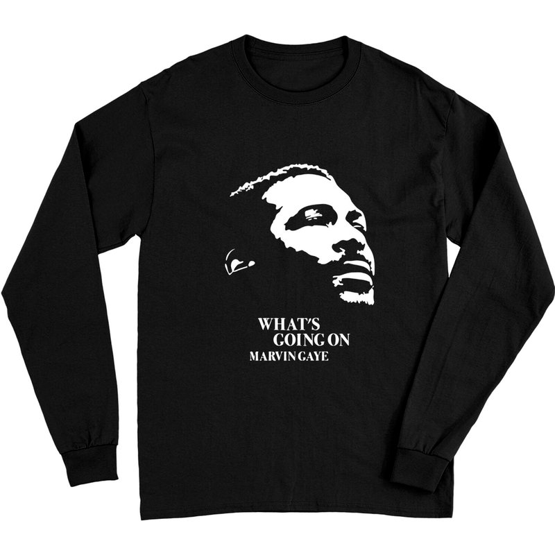 T-shirt à manches longues Marvin Gaye pour unisexe en noir — T-shirts pour hommes