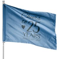 Cheers To 25 Years Married Couples 25th Wedding Anniversary Flag