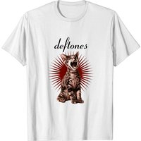 Deftones Adre-Naline Cat Design Cotton Zip T-Shirts for Men