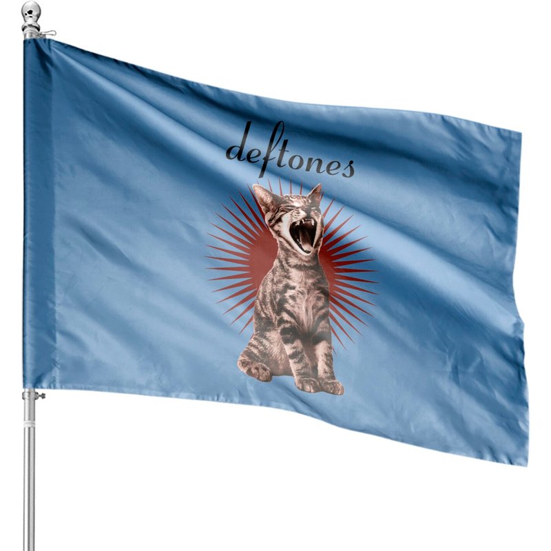 Drapeaux de Maison en Coton Zip Design Chat Adre-Naline Deftones — Drapeaux décoratifs