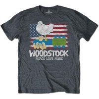 T-shirt unisexe Woodstock : Drapeau pour hommes en noir — T-shirts pour hommes