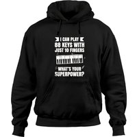 Piano Hoodies Unisexe Noir — Sweats à capuche pour hommes