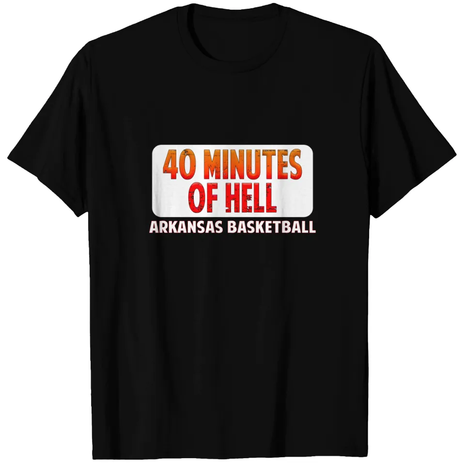 T-shirt classique de basketball Arkansas 40 Minutes Of Hell pour hommes — T-shirts pour hommes