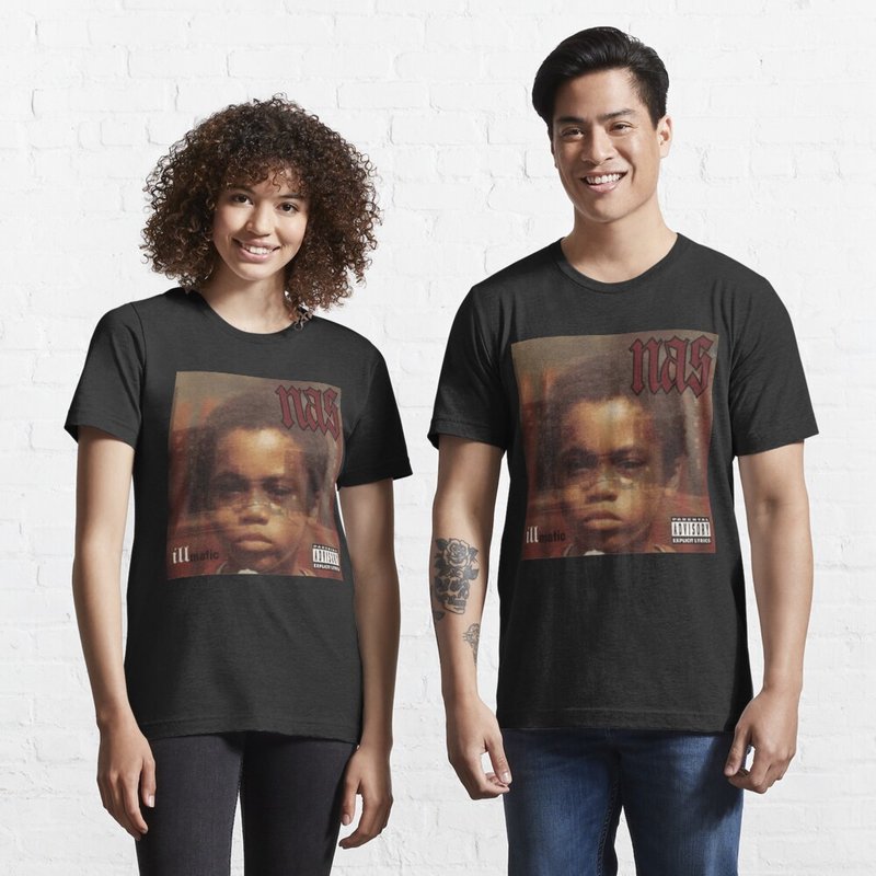 Nas Illmatic Essential T-Shirt for Men in Black
