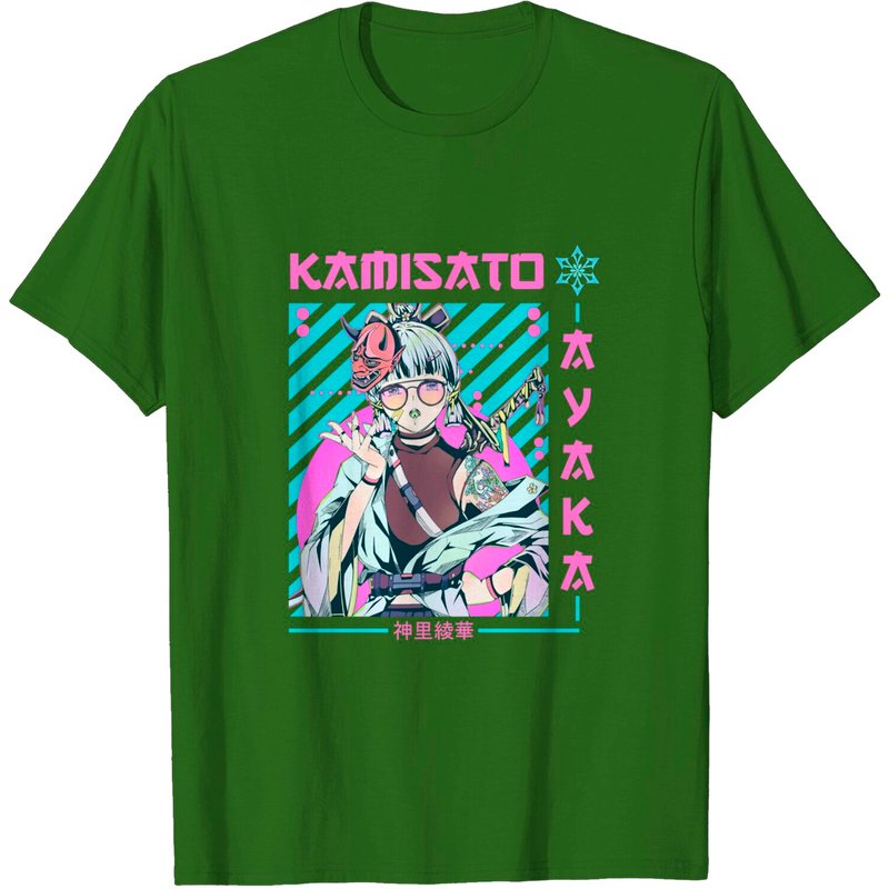 T-shirt Noir Genshin Impact Ayaka pour Hommes — T-shirts pour hommes