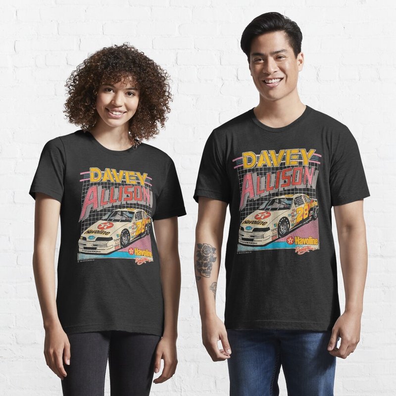 Davey Allison Havoline Vintage Racing T-Shirt for Men — Mens T Shirts