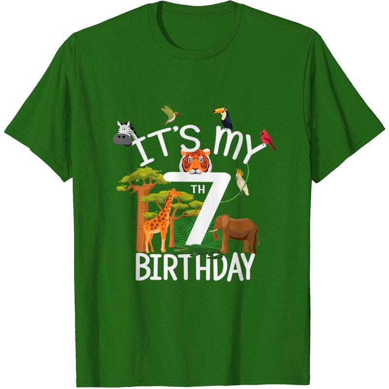 T-shirt pour hommes Thème Zoo 7e Anniversaire — T-shirts pour hommes