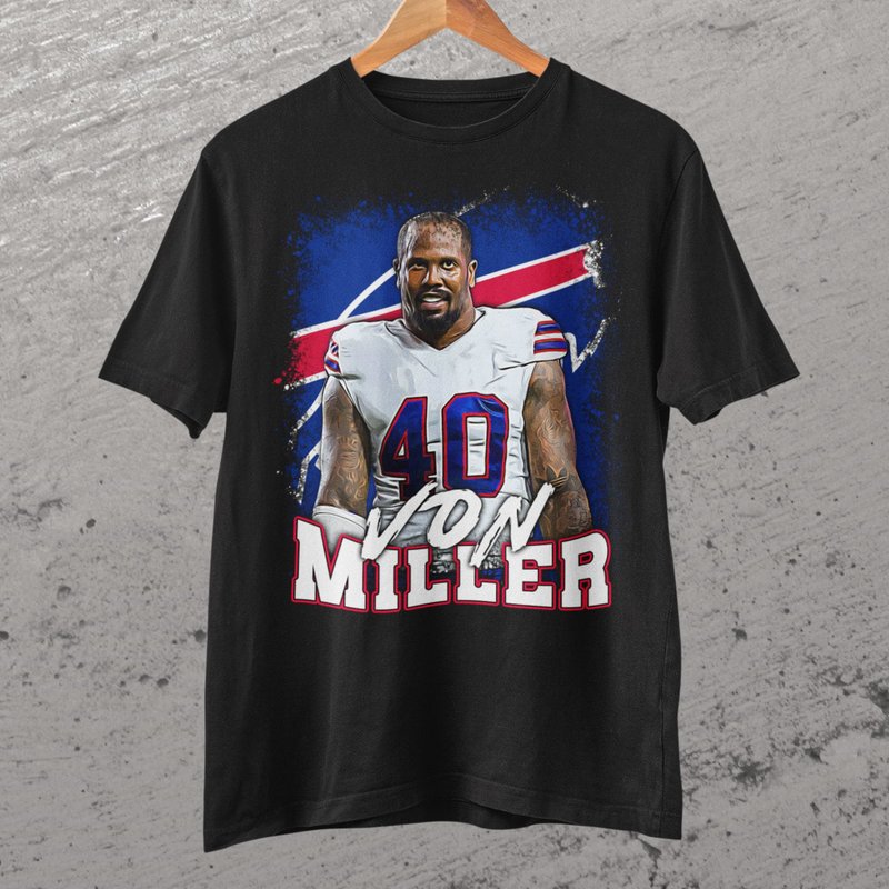 T-Shirt Von Miller Amateur de Football Buffalo pour Hommes