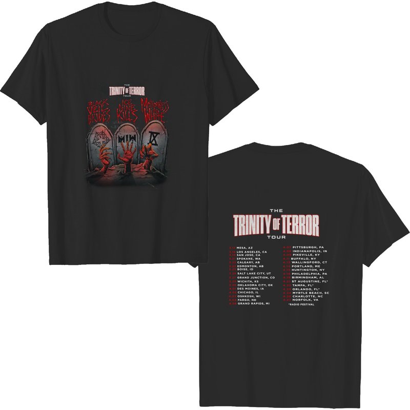 T-shirt Noir Homme Trinity Of Terror Tour 2022 — T-shirts pour hommes