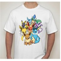 T-shirt Anime Pokemon Évolution d'Eevee pour Hommes