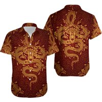 Chemise hawaïenne Dragon d'Or Chinois pour hommes — Chemises décontractées pour hommes