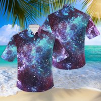Mountain Starry Night Hawaiian Shirt for Men