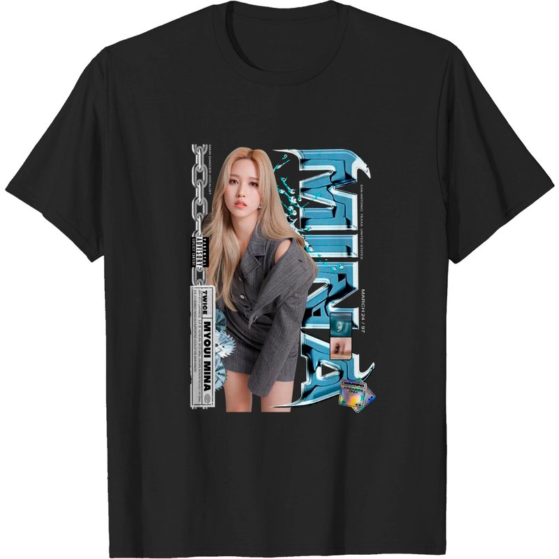 T-shirt Mina Twice Kpop pour hommes en noir — T-shirts pour hommes