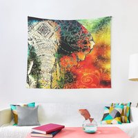 Mandala Indian Elephant Zen Yoga Tapestry — Tapestries