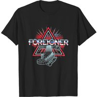 Foreigner Men's Neon Guitar T-Shirt in Black