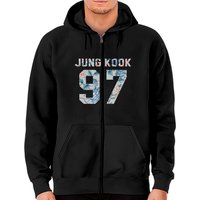 BTS Jung Kook 97 Kpop Zip Hoodie for Unisex — Mens Hoodies
