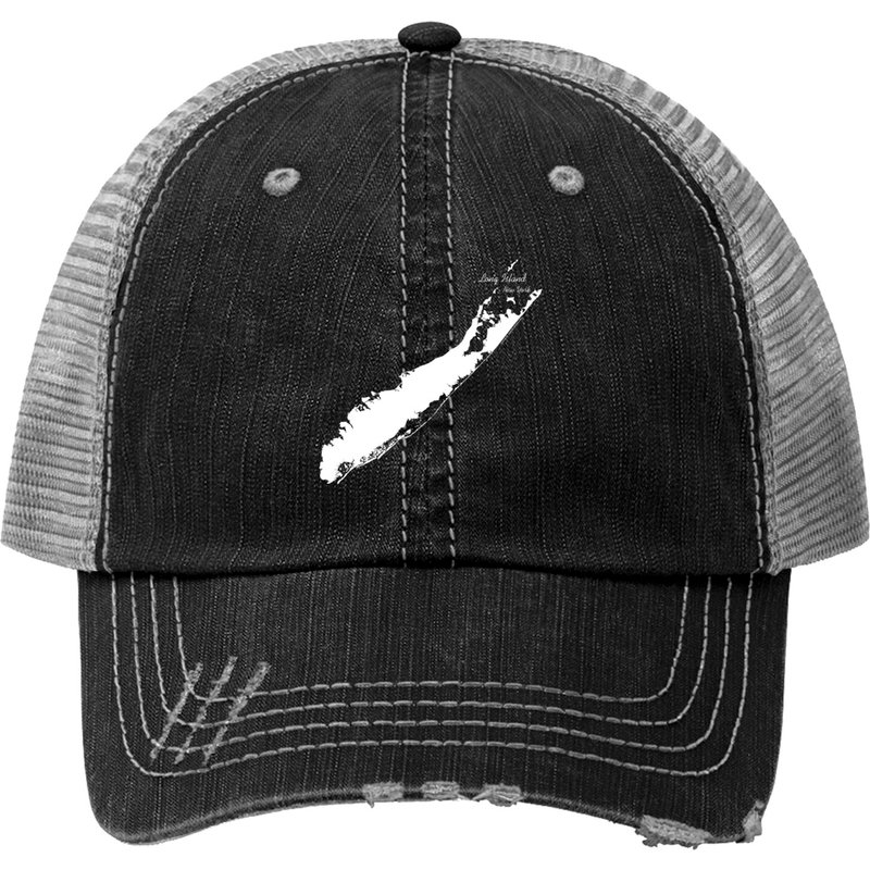 Long Island New York 2 White Trucker Hats