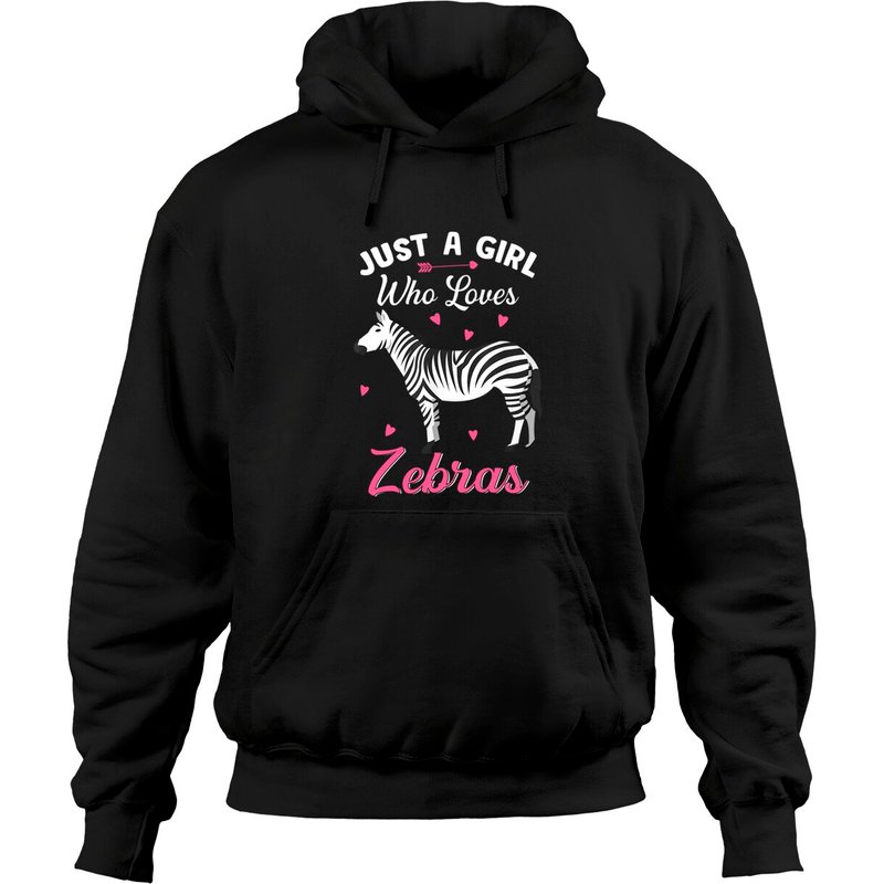 Zebra Hoodies Just A Girl Who Loves Zebras Unisex Black — Mens Hoodies