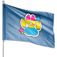 Drapeau Furry Pride - Drapeaux de Maison Pansexuels avec Patte Furry — Drapeaux décoratifs