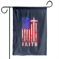 Drapeau de jardin chrétien patriote avec croix et Jésus — Drapeaux décoratifs