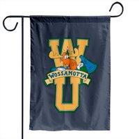 Drapeau de jardin Rocky And Bullwinkle Wossamotta U Logo — Drapeaux décoratifs