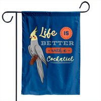 Drapeau de jardin Cockatiel Cockatoo Lutino Quarrion Parrot — Drapeaux décoratifs