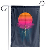 Vaporwave Athlete Rowing Crew Sunset Rower Garden Flag