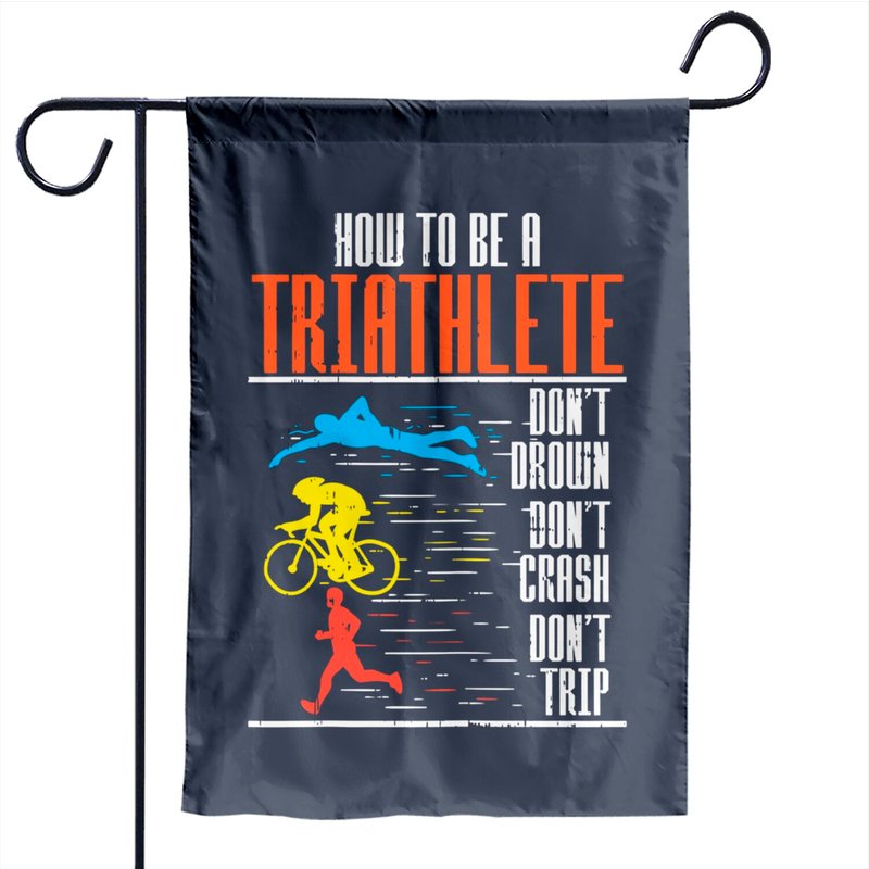 Drapeau de jardin Triathlon pour natation, cyclisme et course — Drapeaux décoratifs