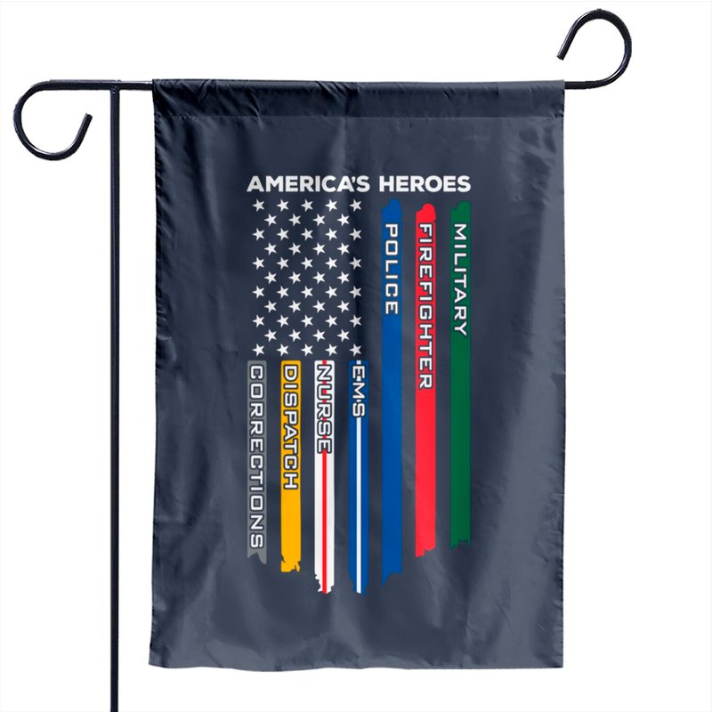 First Responders Police Military Firefighter Nurse Garden Flag — Decorative Flags