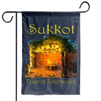 Drapeau de jardin Chag Sukkot Thanksgiving Fête des Tabernacles Sukkah
