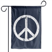 Drapeau de jardin vintage avec signe de paix blanc usé