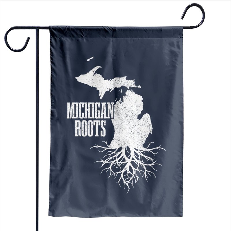 Michigan Roots Vintage Pride State Map Garden Flag — Decorative Flags