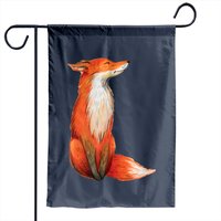 Drapeau de jardin Fox Orange avec renard aquarelle