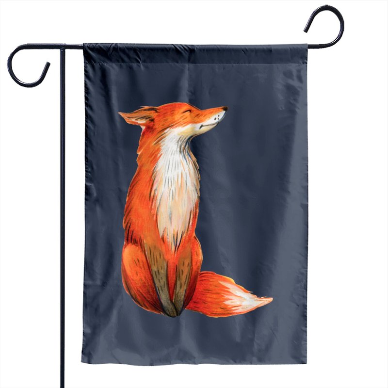 Fox Orange Watercolor Fox Garden Flag — Decorative Flags