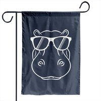 Drapeau de jardin Hippopotame avec lunettes de soleil