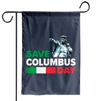 Drapeau de jardin fierté italienne - Save Columbus Day