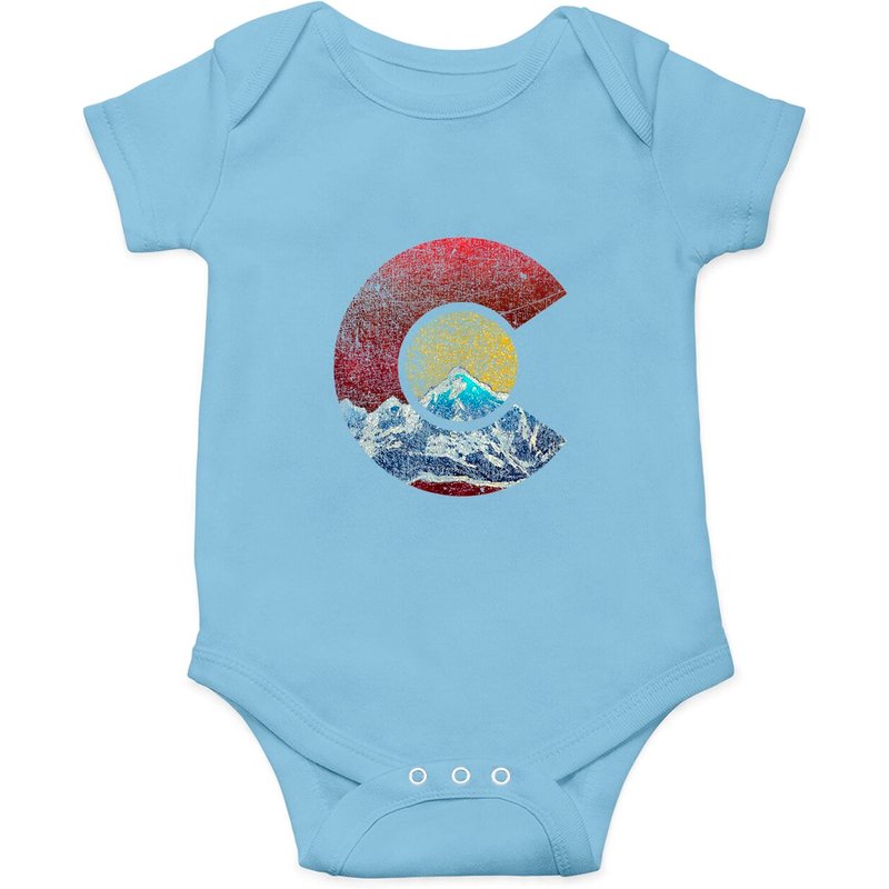 Colorado Onesie with Flag Themed Mountain — Baby Onesies