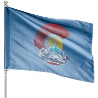 Colorado House Flags with Mountain Theme — Decorative Flags