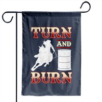Drapeau de jardin Barrel Racing Turn 'n Burn Rodeo — Drapeaux décoratifs